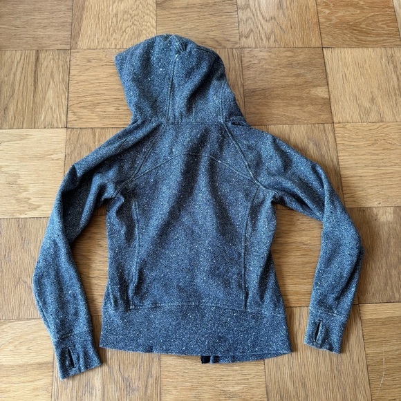 Lululemon Size 4 Scuba Hoodie Full Zip Cotton Fleece Splatter White Black - Picture 2 of 8